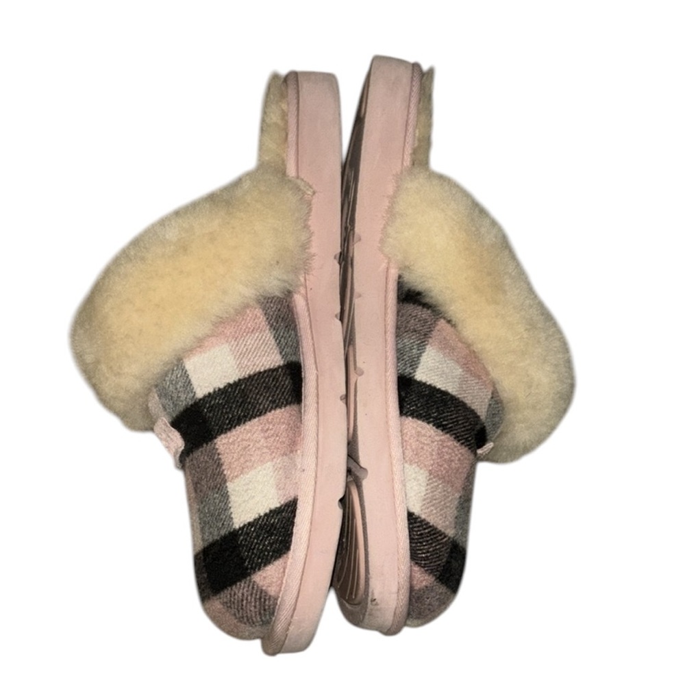 UGG pink plaid flannel slippers size 10 - Picture 2 of 8